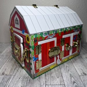 Melissa & Doug Latches Wooden Activity Barn with 6 Doors-Just Barn-Golden Hooks